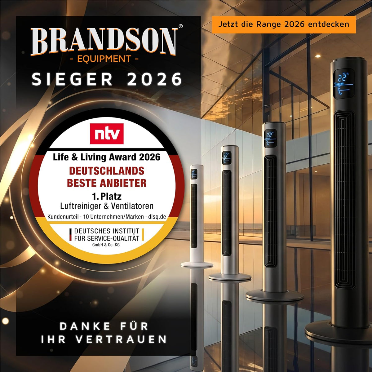 Brandson - Turmventilator mit Fernbedienung 96 cm - Preisträ – Nahaufnahme 7/13