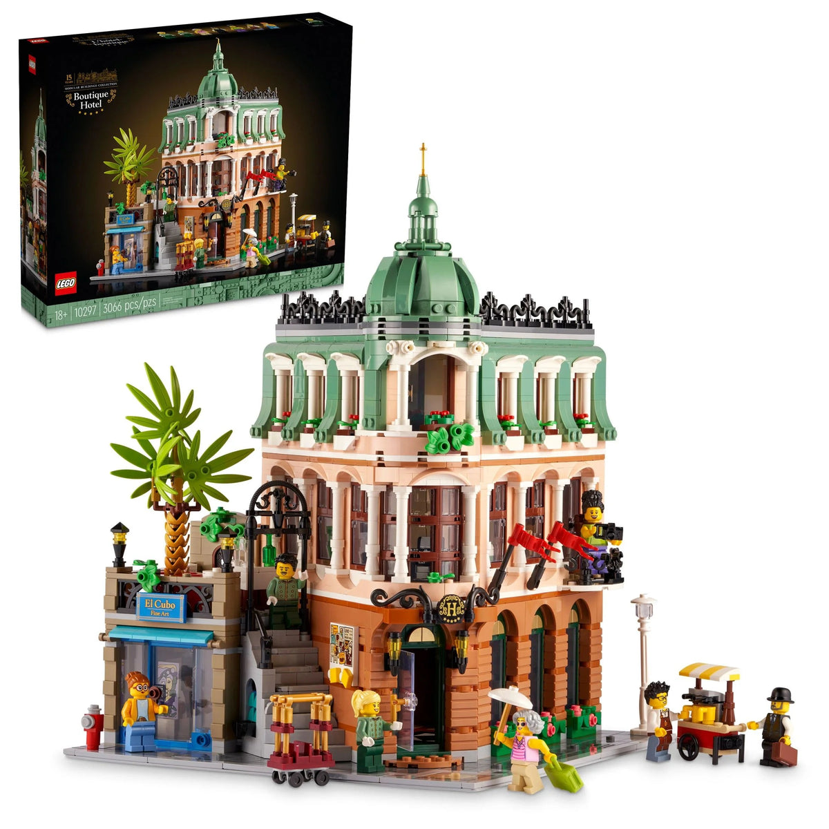 LEGO Icons Boutique Hotel 10297 voorgevel met driehoekig dak