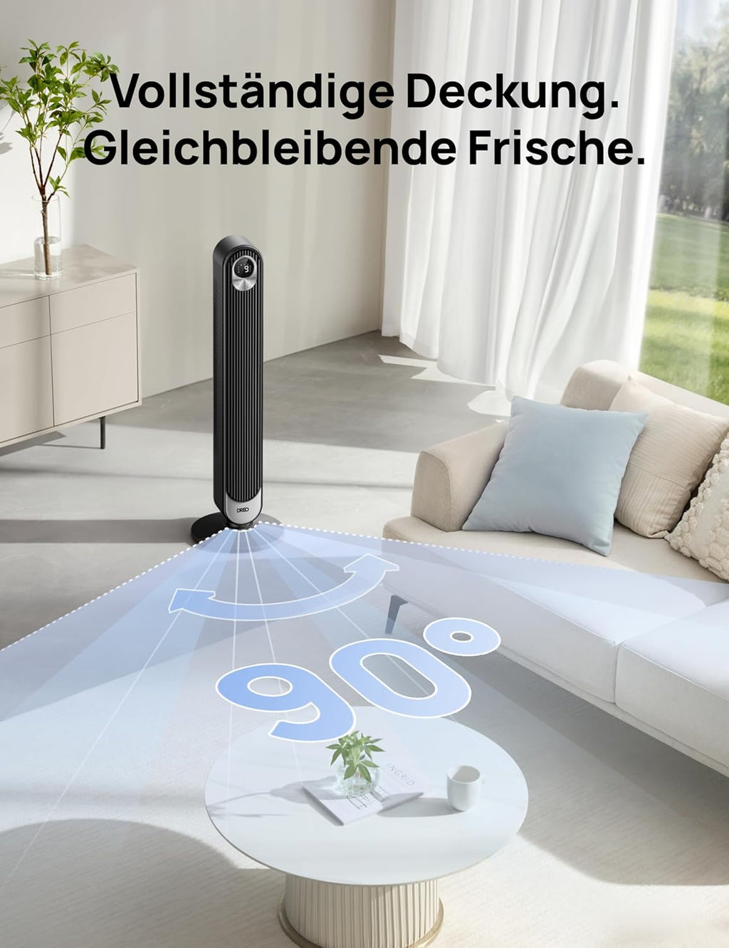 Schlafzimmer-Setup mit leisem Dreo Lüfter
