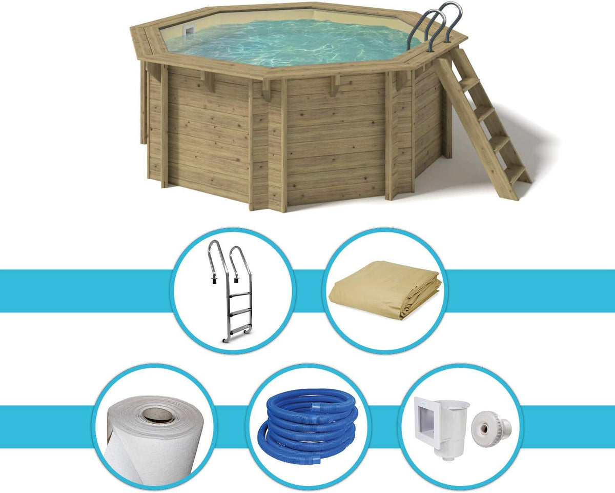 Achteckiger Paradies Pool Kalea im Garten