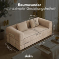 skølm Lofn Schlafsofa in Taupe Cord-Optik