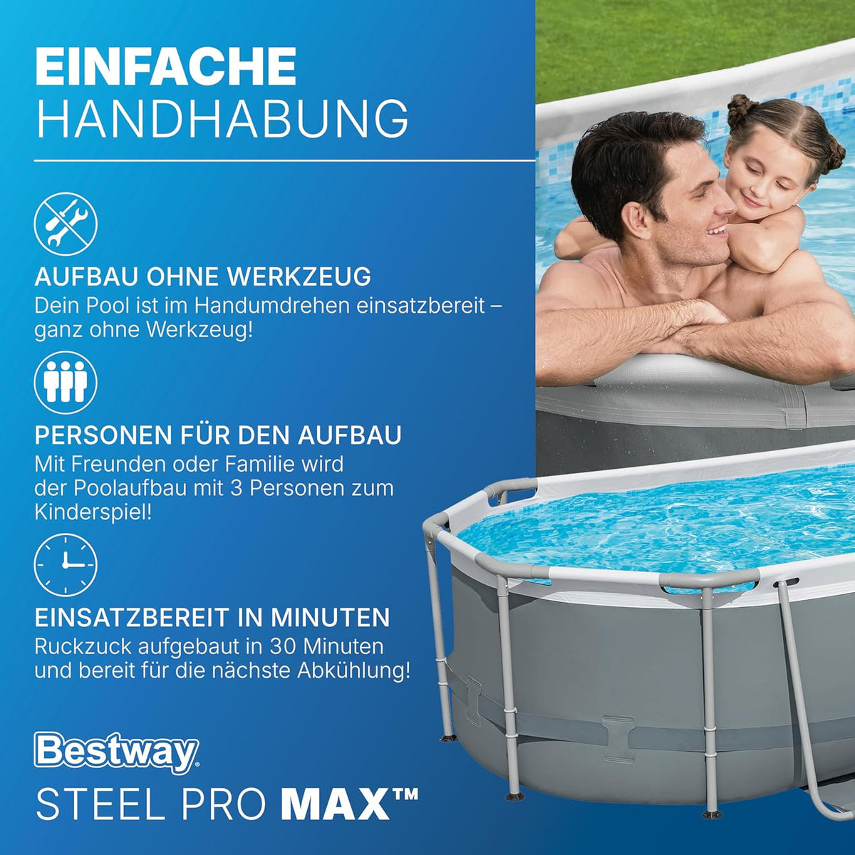 Bestway Power Steel Pool Oval – Aufbau und Nutzung