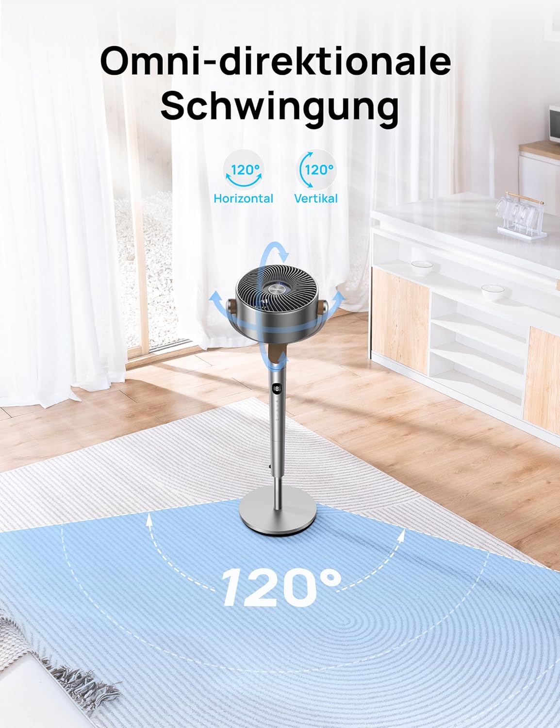 Produktbild: Dreo 20dB leiser Standventilator – Seitenansicht
