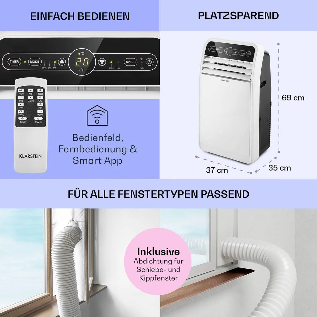 Produktbild: Klarstein Mobile Klimaanlage mit Abluftschlauch – mit Zubehör