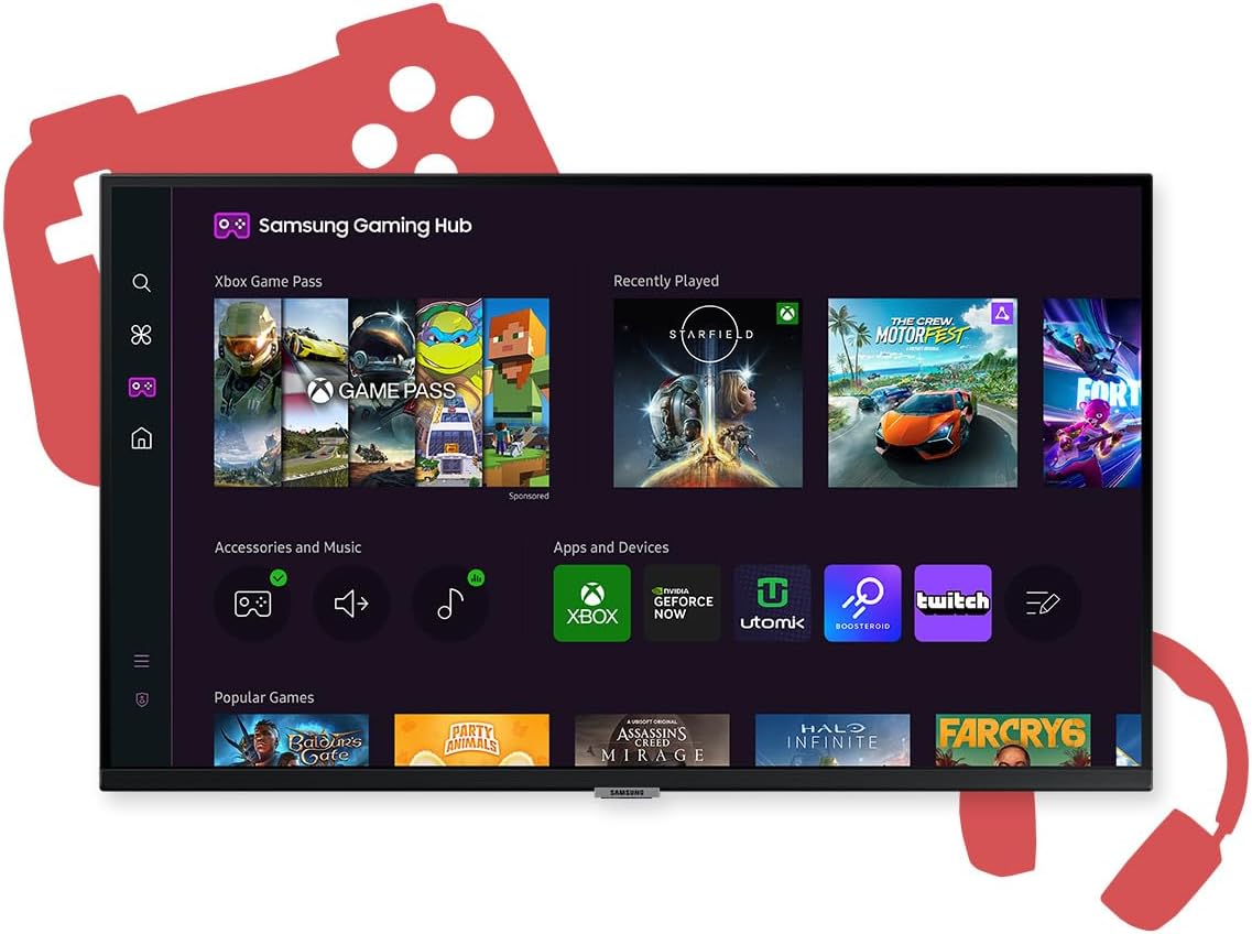 Smart TV startscherm met diverse streaming apps