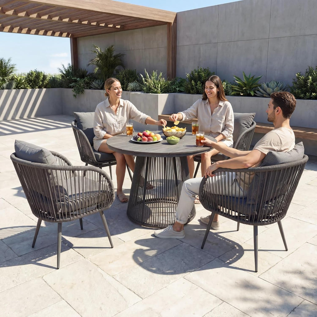 di volio MAZARO Gartenessgruppe Grau – Seitenansicht