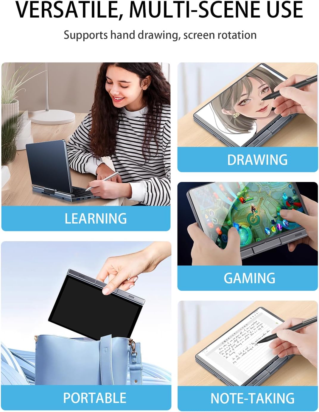 8 inch 2-in-1 mini laptop – dun profiel van 2 cm