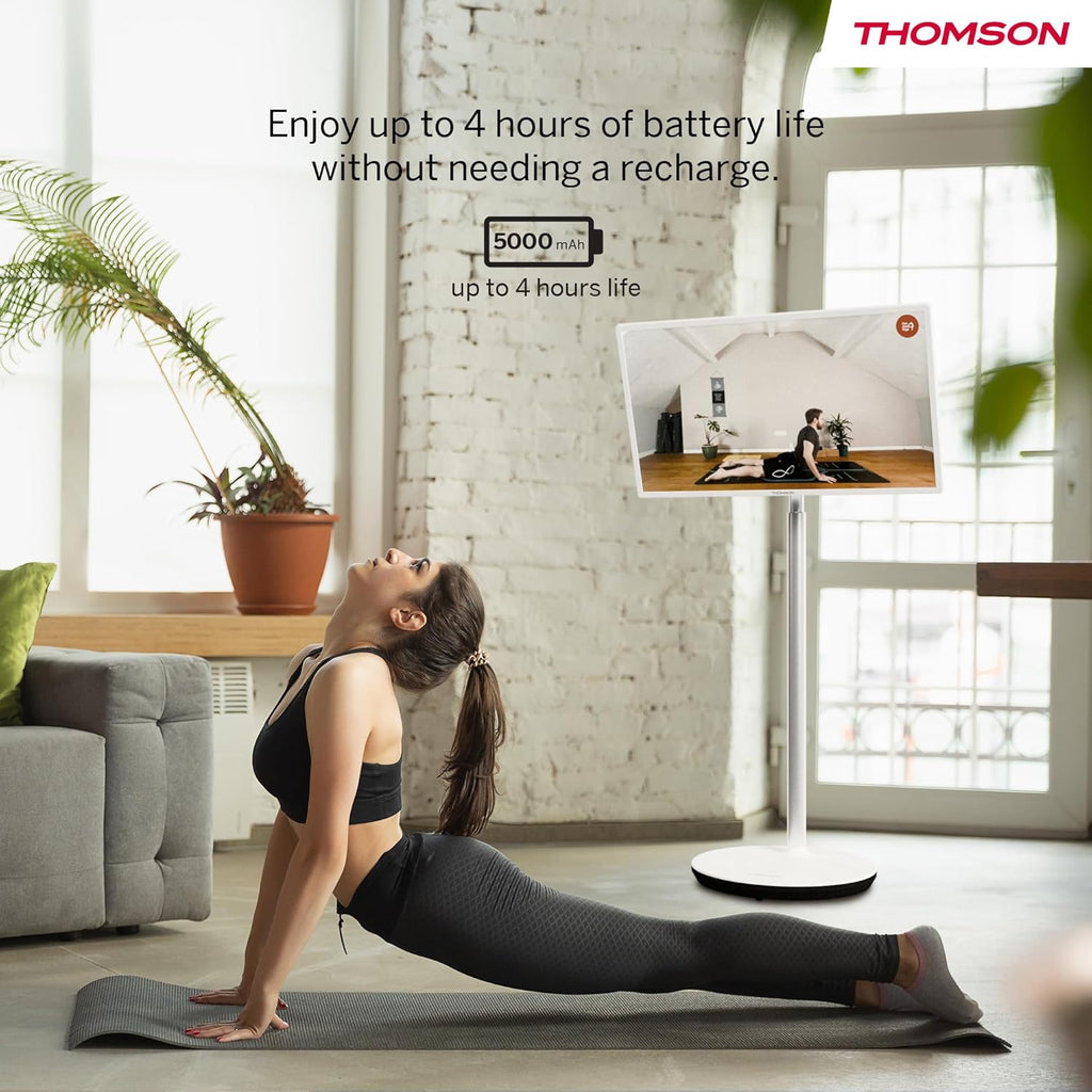 Zijprofiel van de dunne THOMSON Go TV behuizing