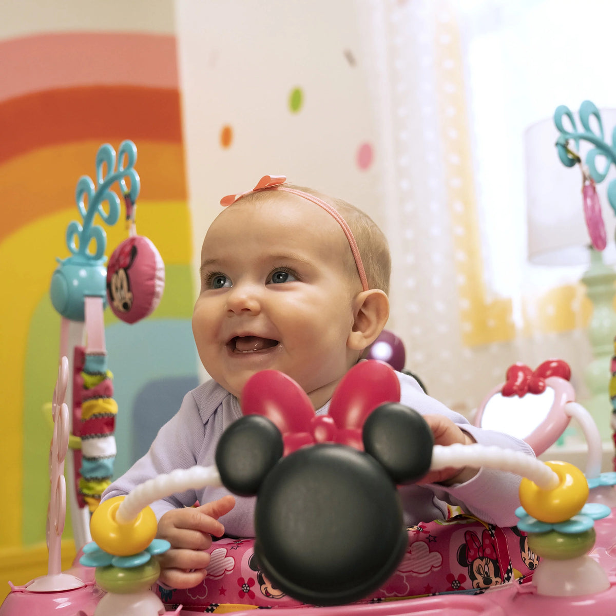 Bright Starts Minnie bediening en batterijklepje