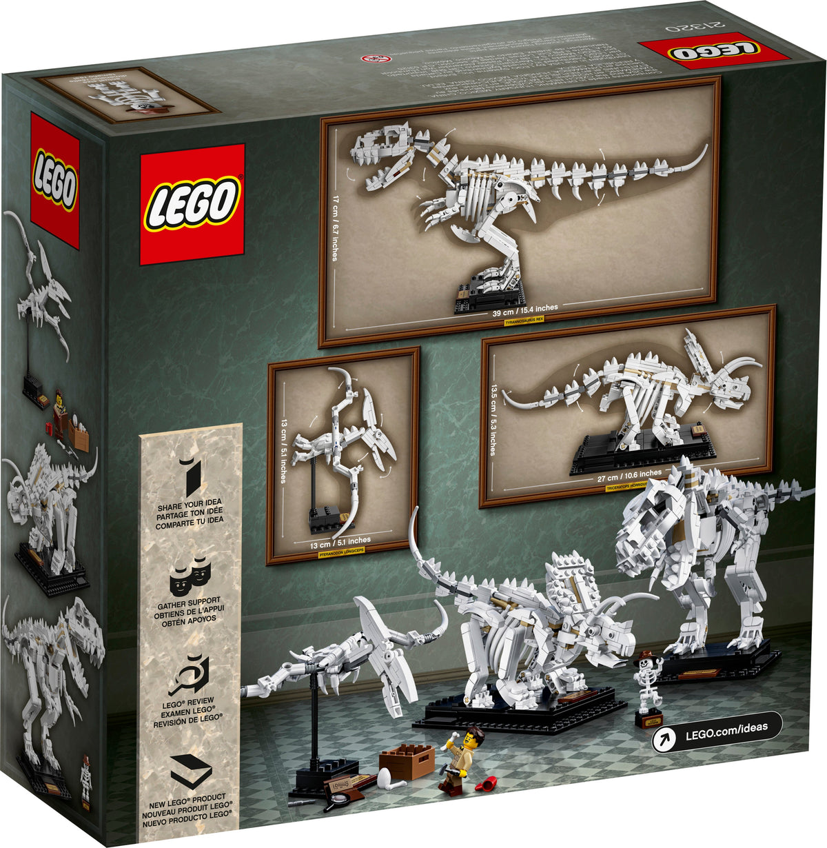 Sapiens skeletfiguurtje tussen de dinosauriërs