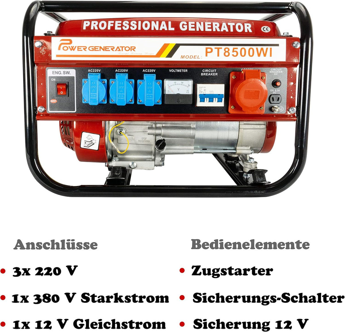Bedienpanel mit Voltmeter und Steckdosen