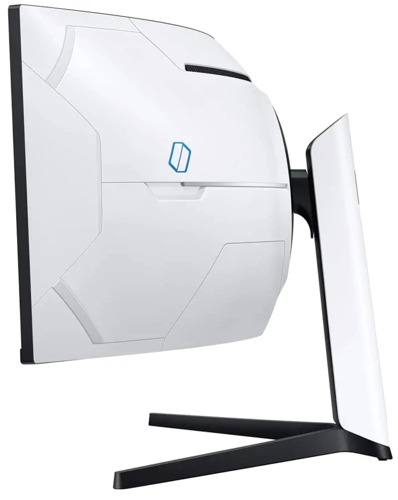 Zijaanzicht van de diepgebogen 1000R monitor