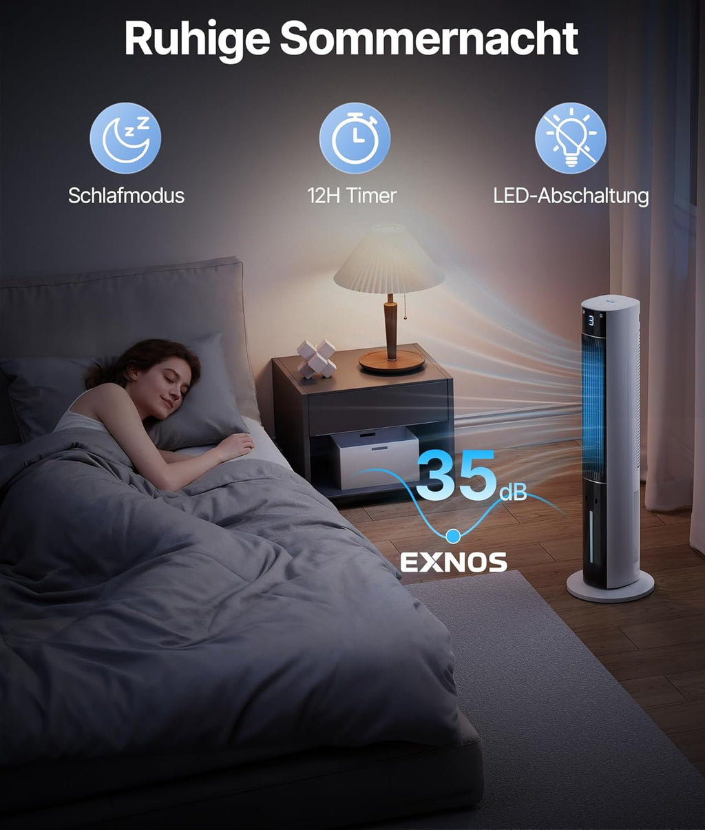 Produktbild: Turmventilator Luftkühler mit Wasserkühlung - Mobile Klimaan – Einsatz im Wohnraum