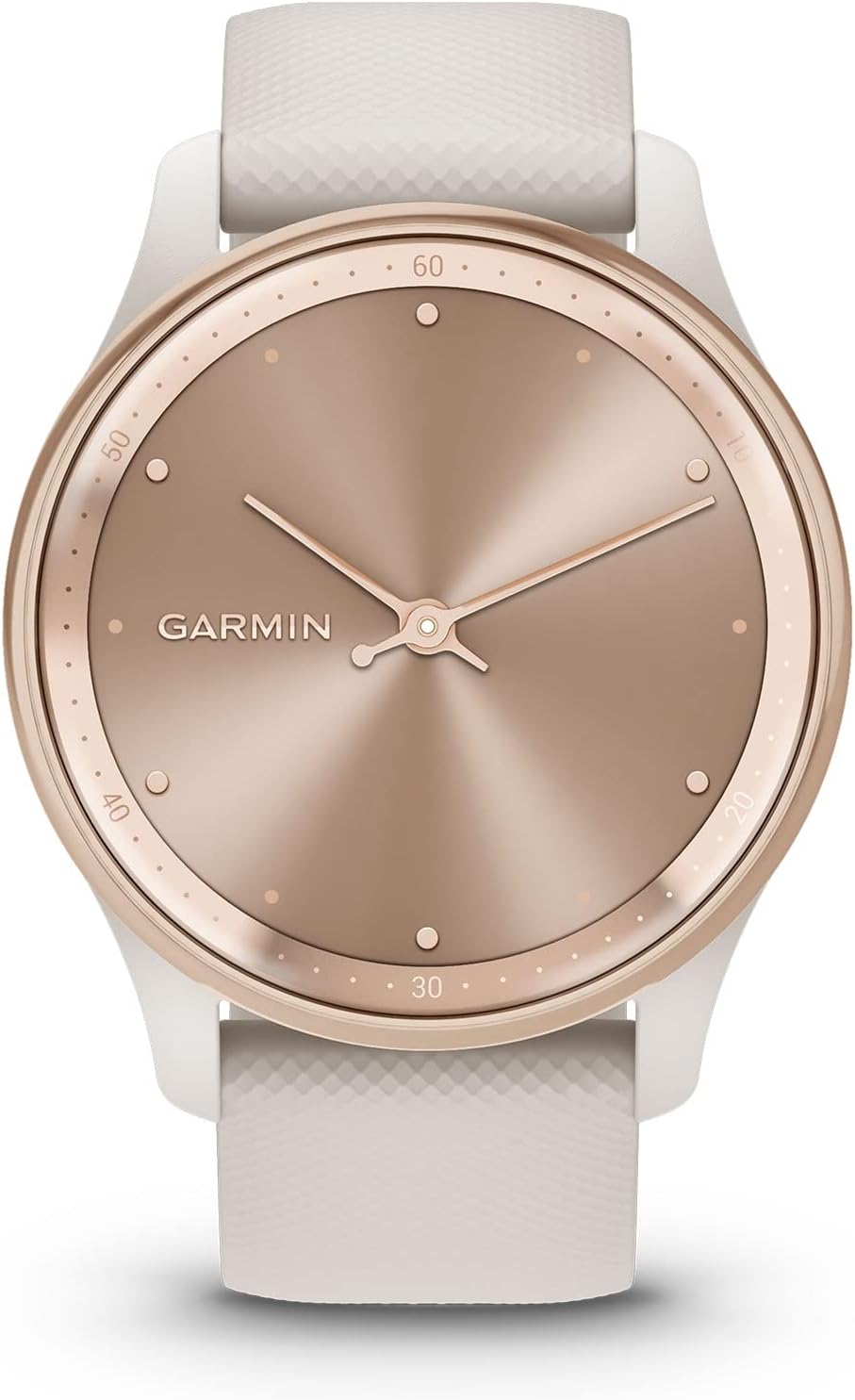 Close-up van de perzikgouden kast van de Garmin vívomove