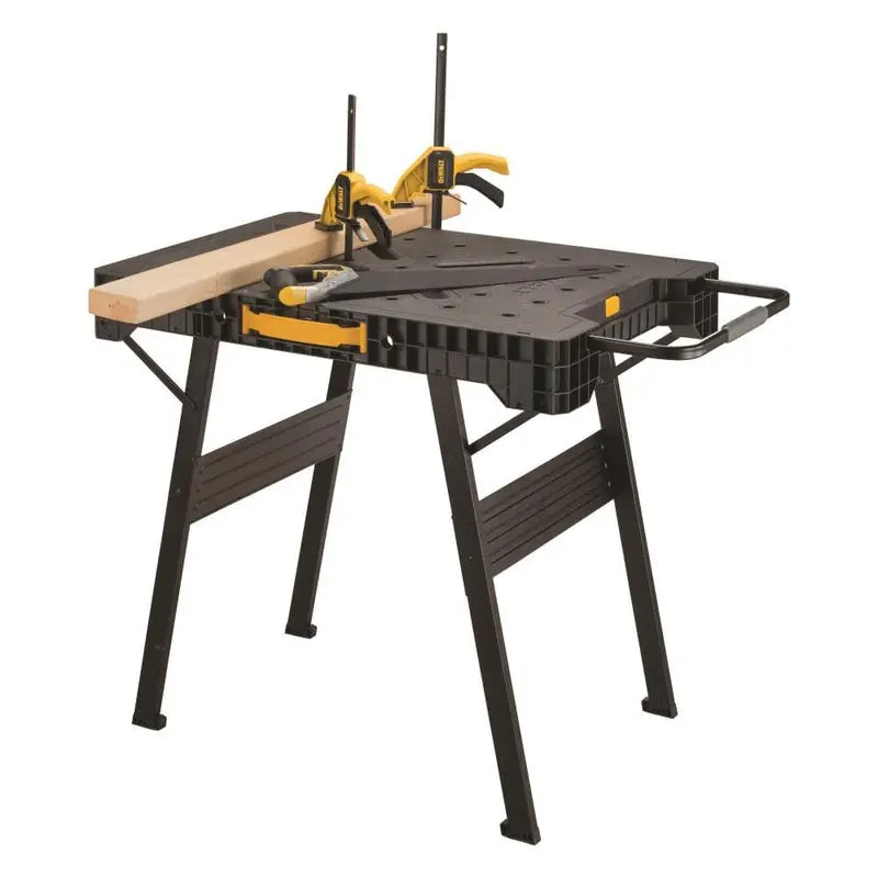 Opgevouwen DEWALT werkbank, compact formaat
