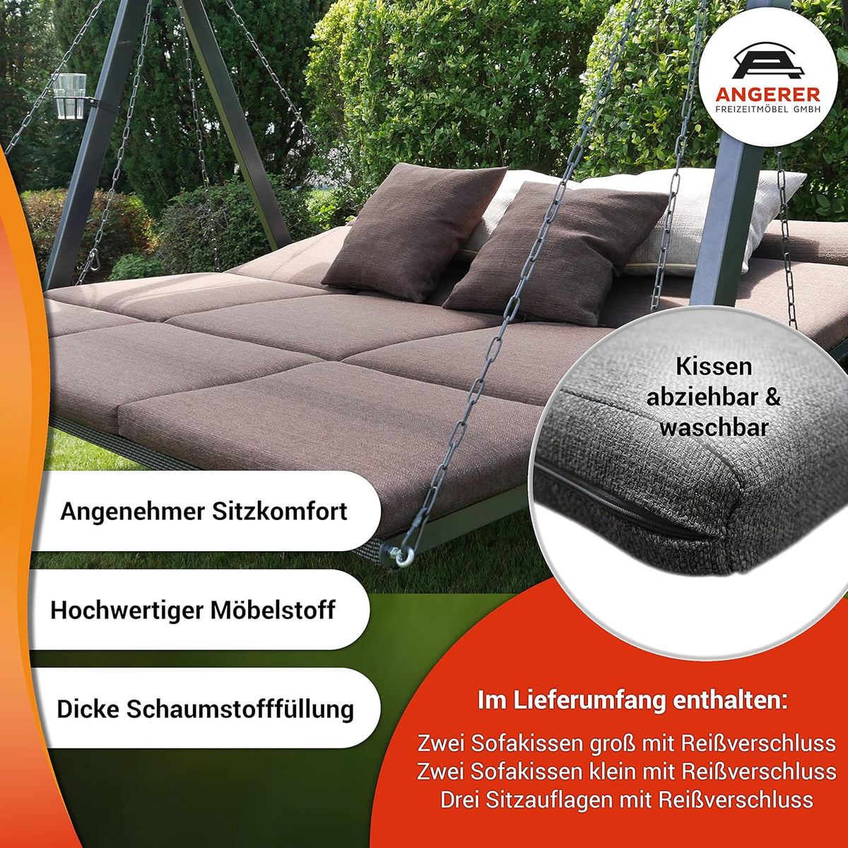 Angerer Hollywoodschaukel Lounge Smart Ashgrey – Hauptansicht 1/6