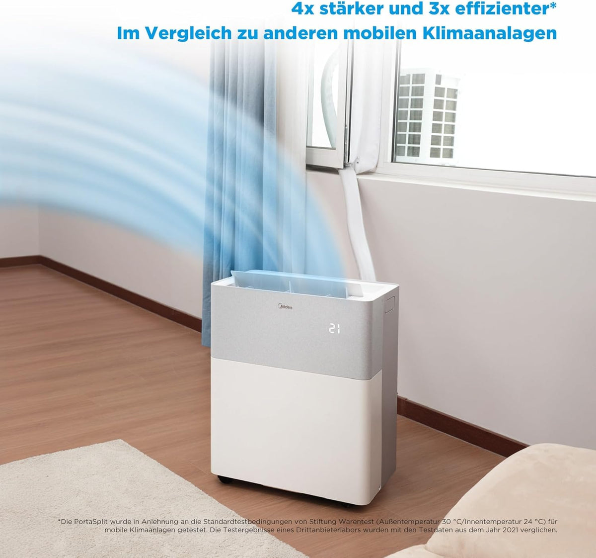 Seitliche Lüftungsgitter des Klimageräts