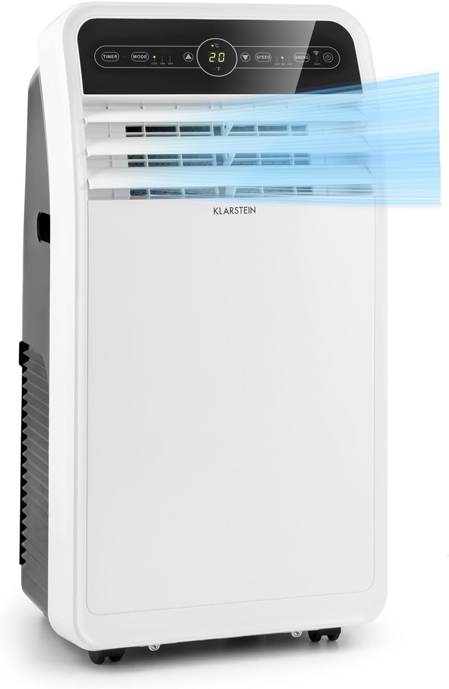 Produktbild: Klarstein Mobile Klimaanlage mit Abluftschlauch – seitliche Blende