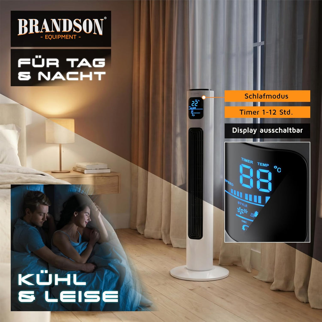 Brandson - Turmventilator mit Fernbedienung 96 cm - Preisträ – Rückansicht 5/13