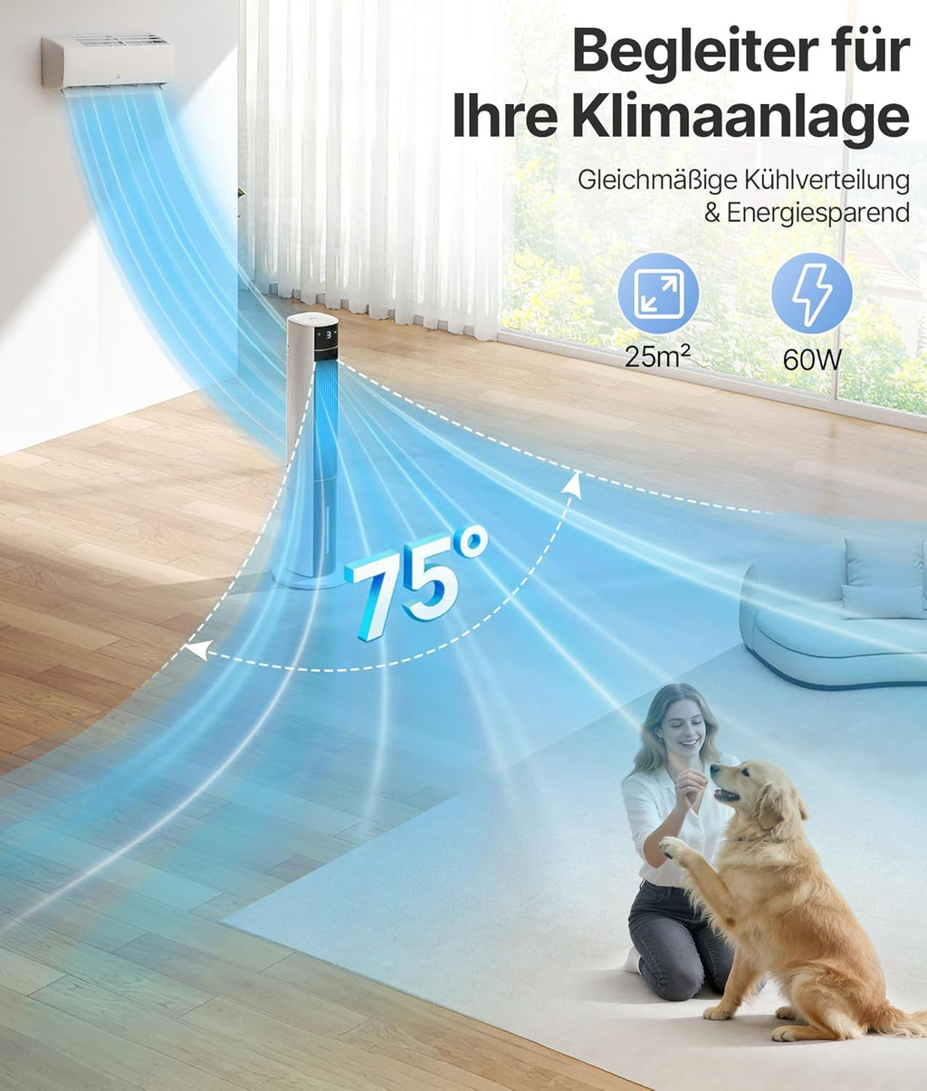 Produktbild: Turmventilator Luftkühler mit Wasserkühlung - Mobile Klimaan – Detailansicht Bedienelemente