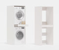 PLATAN ROOM witte stapelkast - overzicht met wasmachine en droger