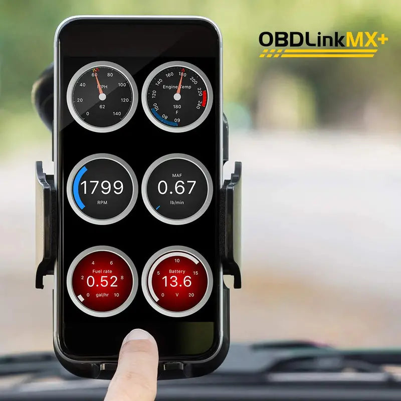 Live datagegevens in de OBDLink app op een telefoon