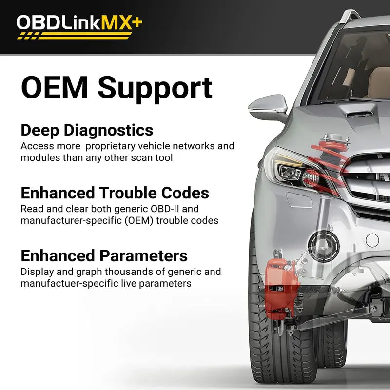 OBDLink MX+ Bluetooth module van dichtbij