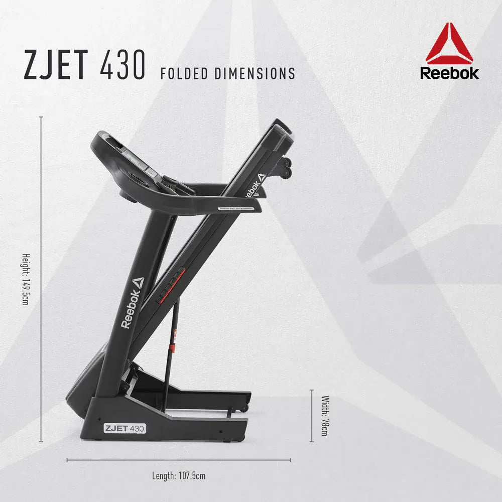 Reebok ZJET 430 loopband – veiligheidssleutel aan de console