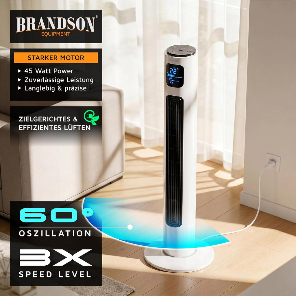 Brandson - Turmventilator mit Fernbedienung 96 cm - Preisträ – Seitenansicht 2/13