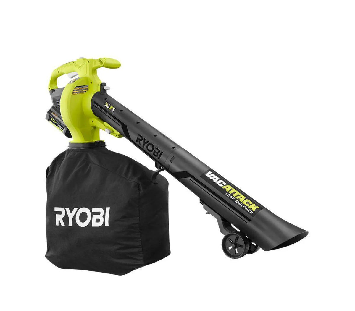RYOBI 40V Vac Attack bladzuiger – opgesteld overzicht van het product