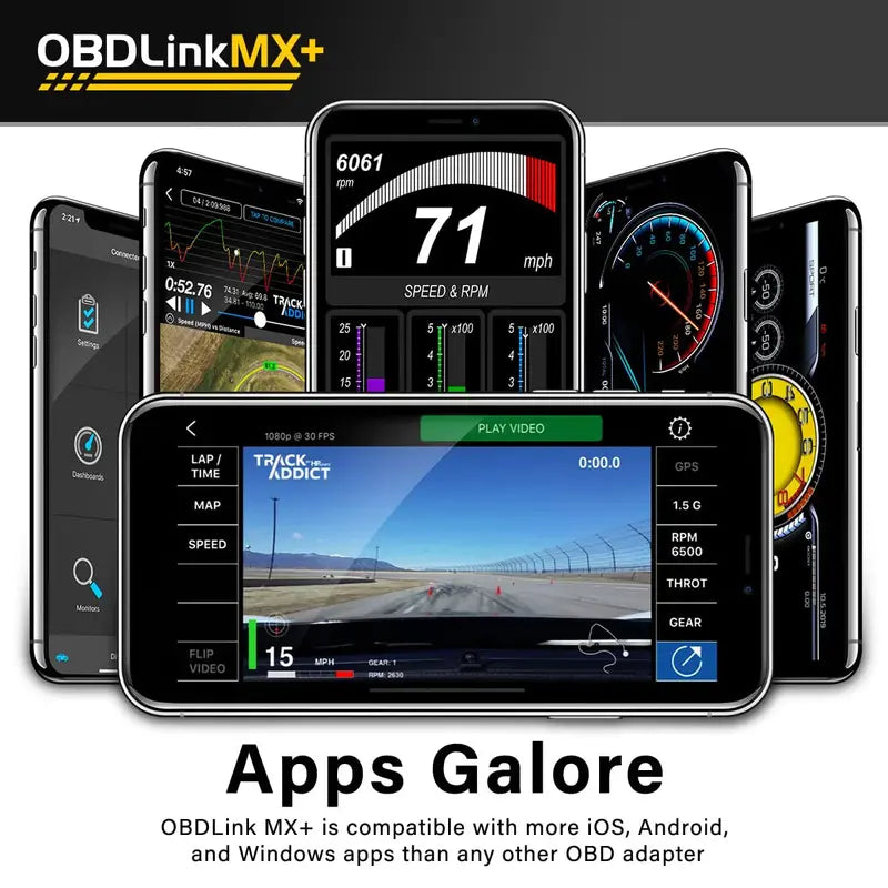 Dashboard met live motorwaarden via de OBD2 scanner
