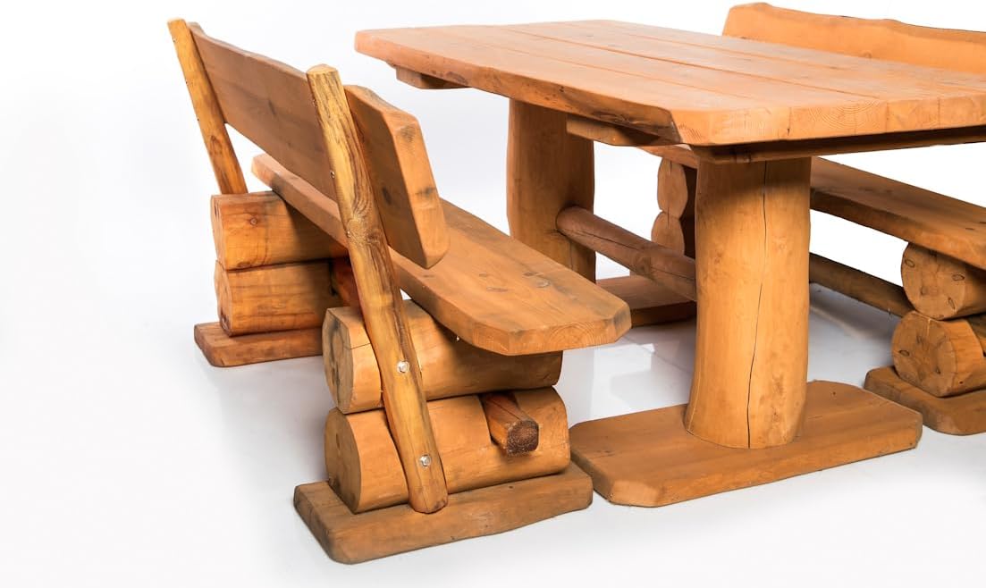 Mega Holz Gartengarnitur Rustikal auf der Terrasse