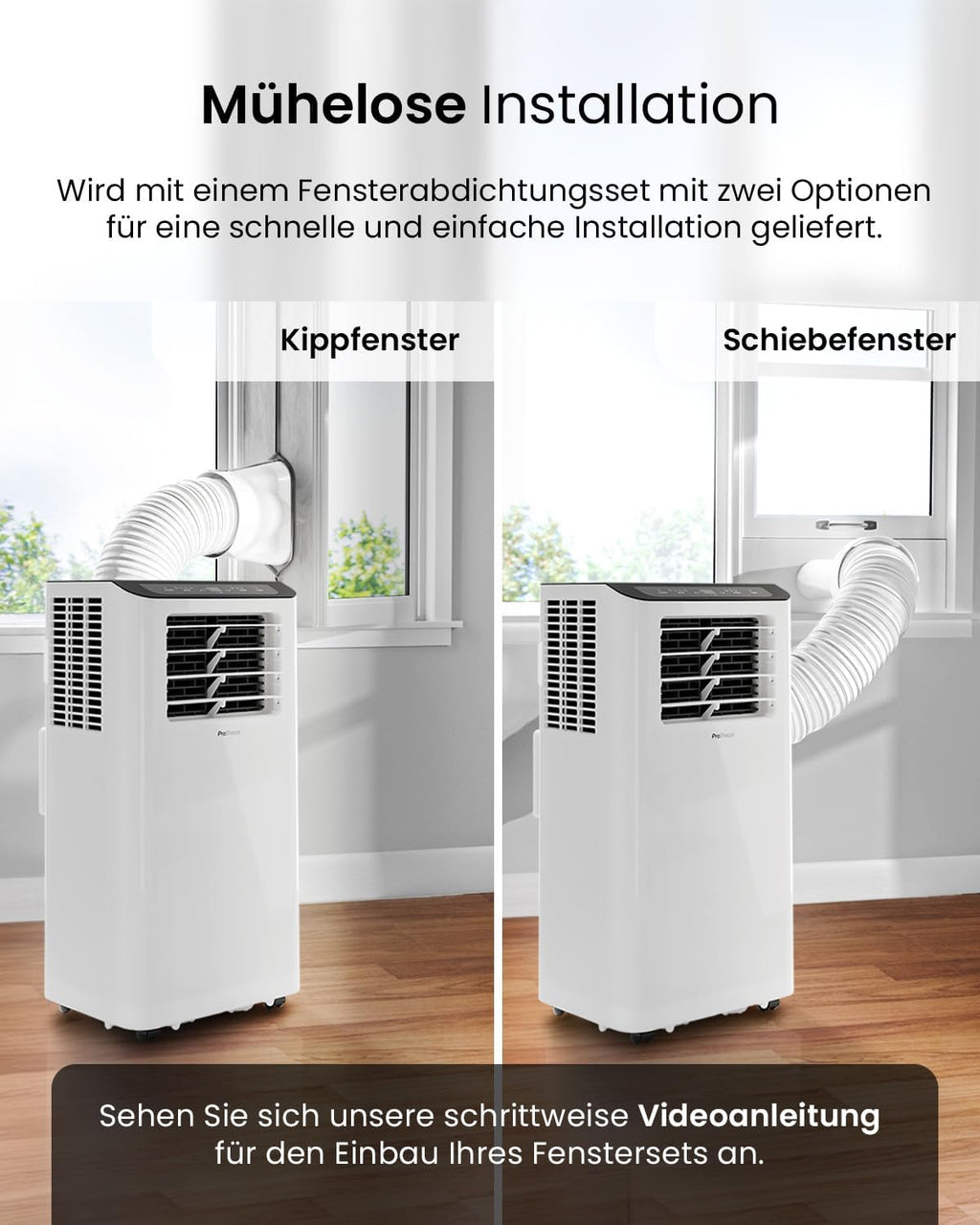 Produktbild: Pro Breeze 12000 BTU Mobile Klimaanlage (Räume bis 50㎡) – Kl – Größenangabe im Maß