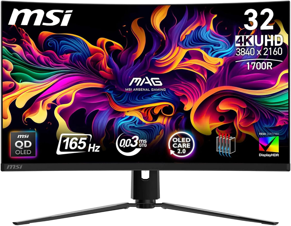 MSI MAG 321CUP QD-OLED 32 inch curved gamingmonitor, vooraanzicht