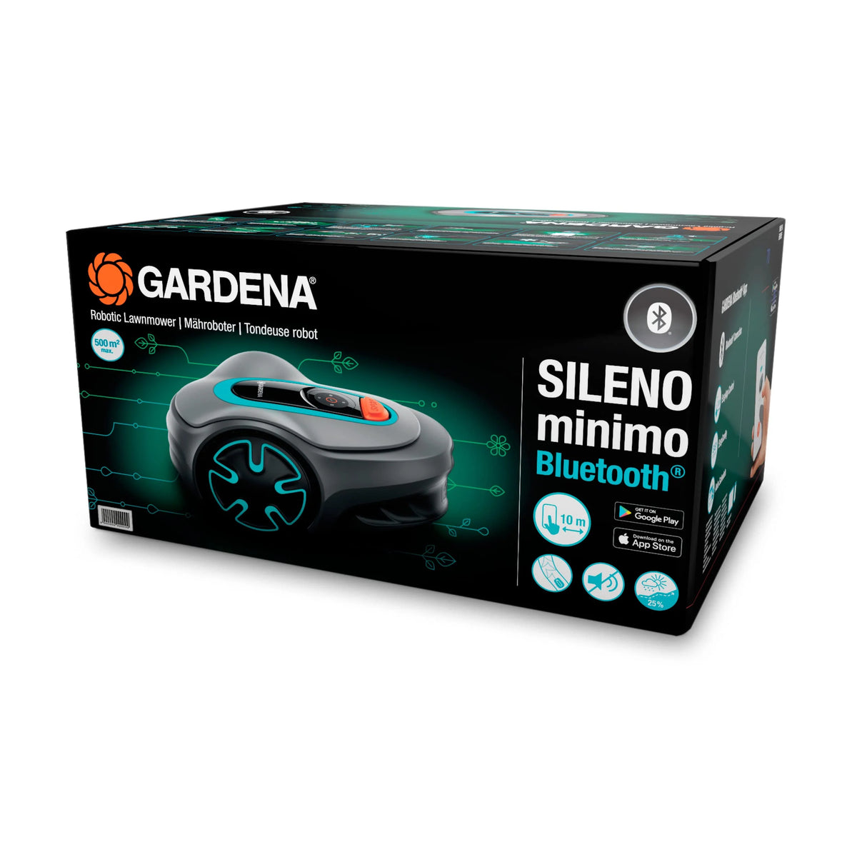 Gardena SILENO minimo robotmaaier, robot in actie vanuit hoogstandpunt