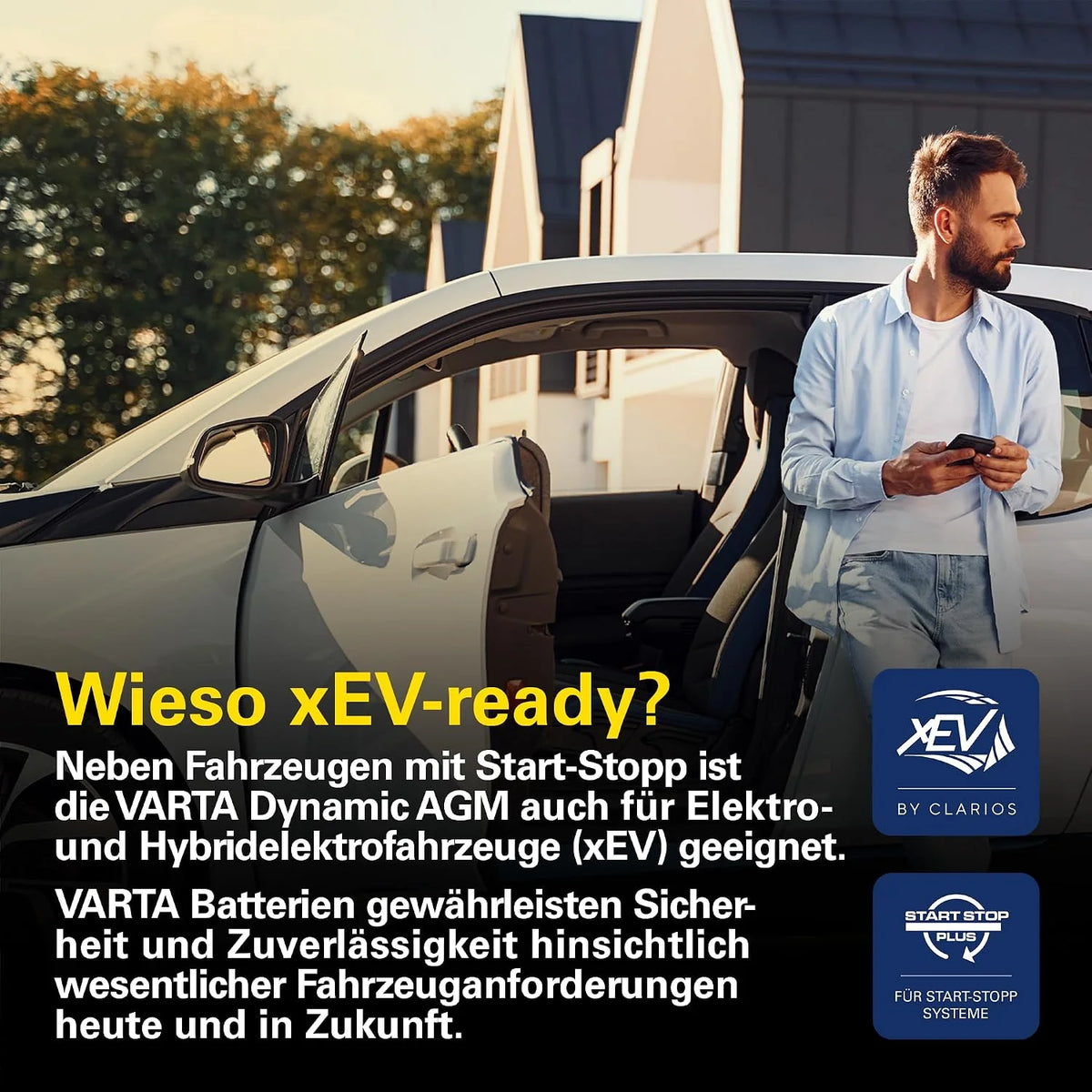 Polansicht und Beschriftung der AGM Batterie
