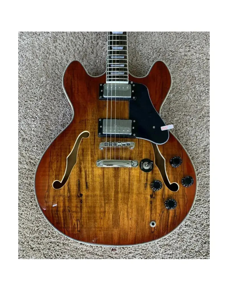 Firefly FF338 semi-hollow elektrische gitaar in warme bruine finish