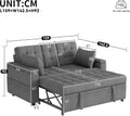 2-Sitzer Schlafsofa Grau mit Stauraum – Gesamtansicht