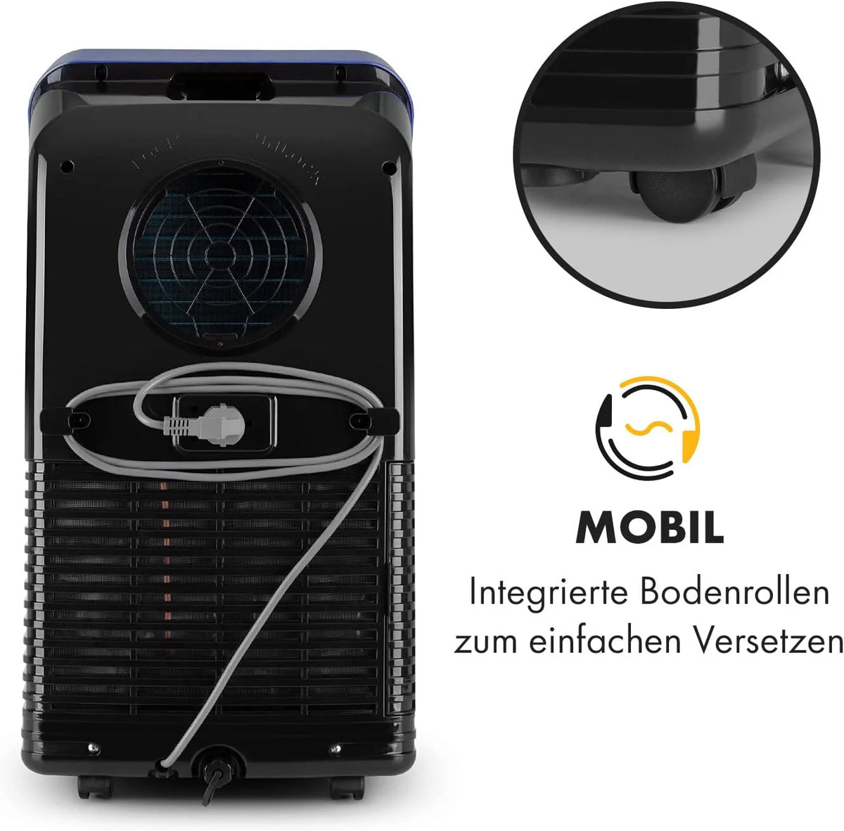 Produktbild: Klarstein Mobile Klimaanlage mit Abluftschlauch – Übersicht aller Funktionen