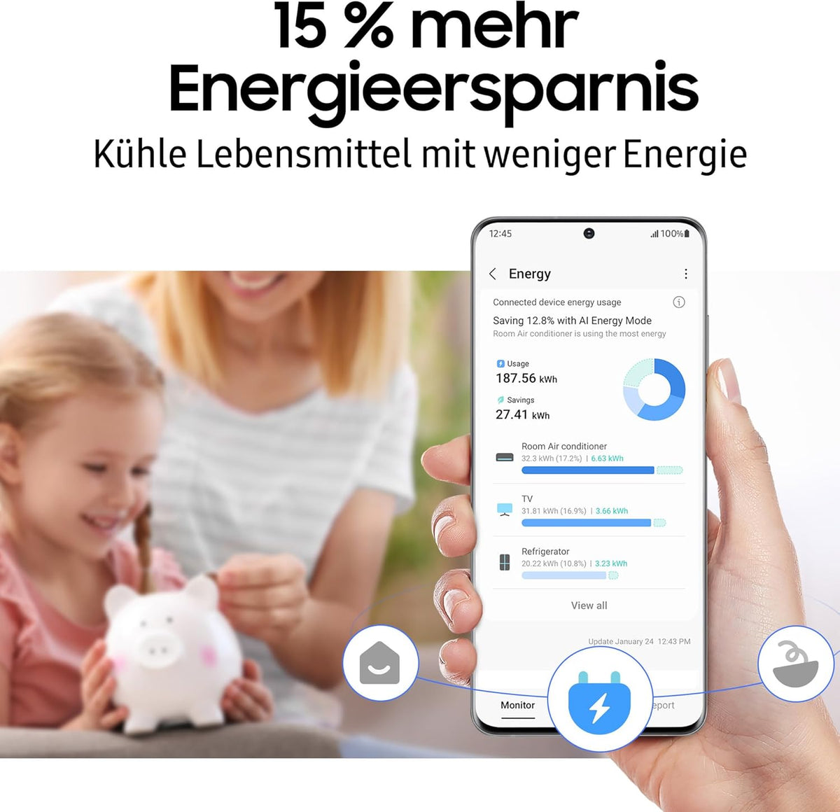 Samsung RB38C7AGWS9 Kühl-Gefrier-Kombination – Materialdetail
