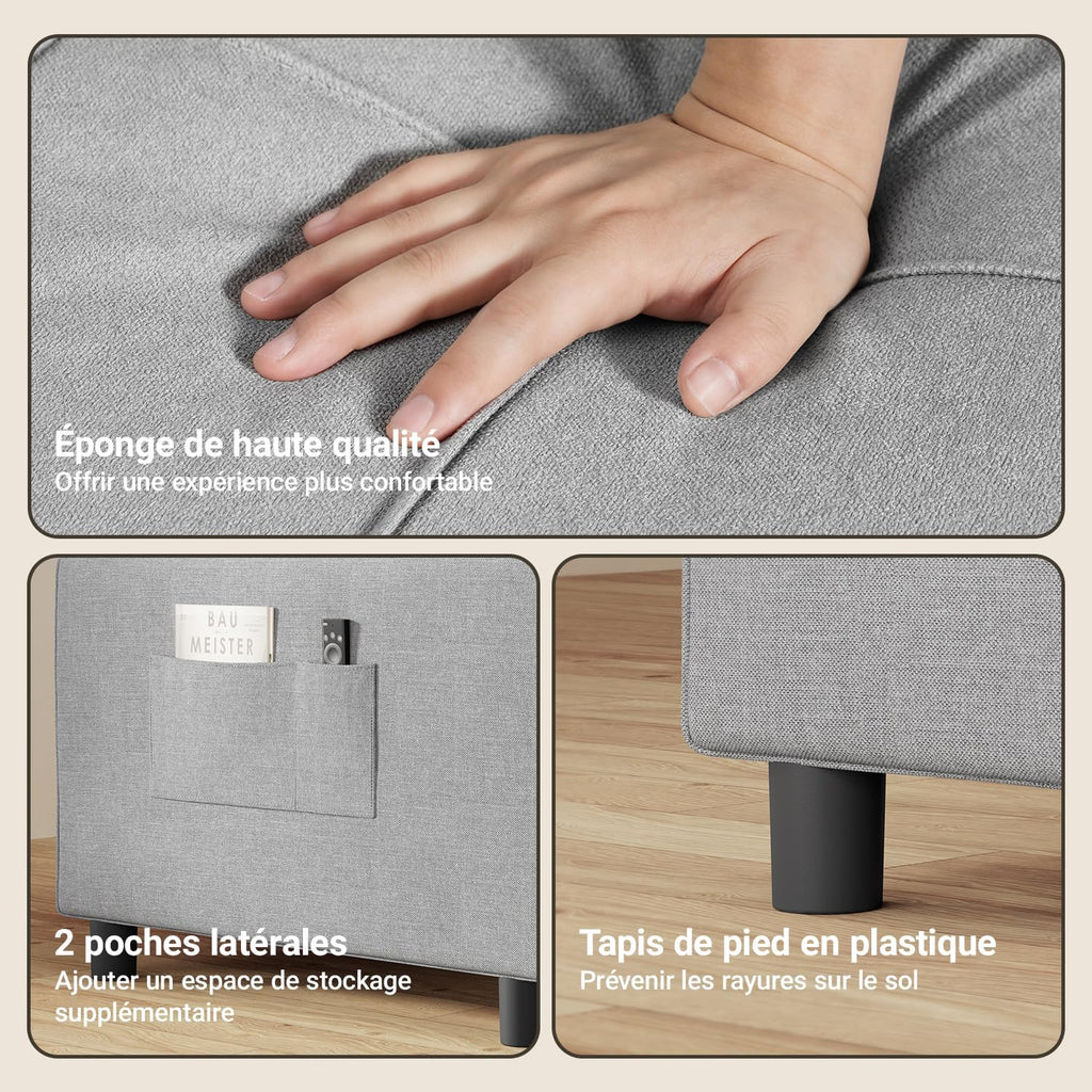 Xbro AR24 fauteuil-slaapbank lichtgrijs - bank in kleine woonkamer