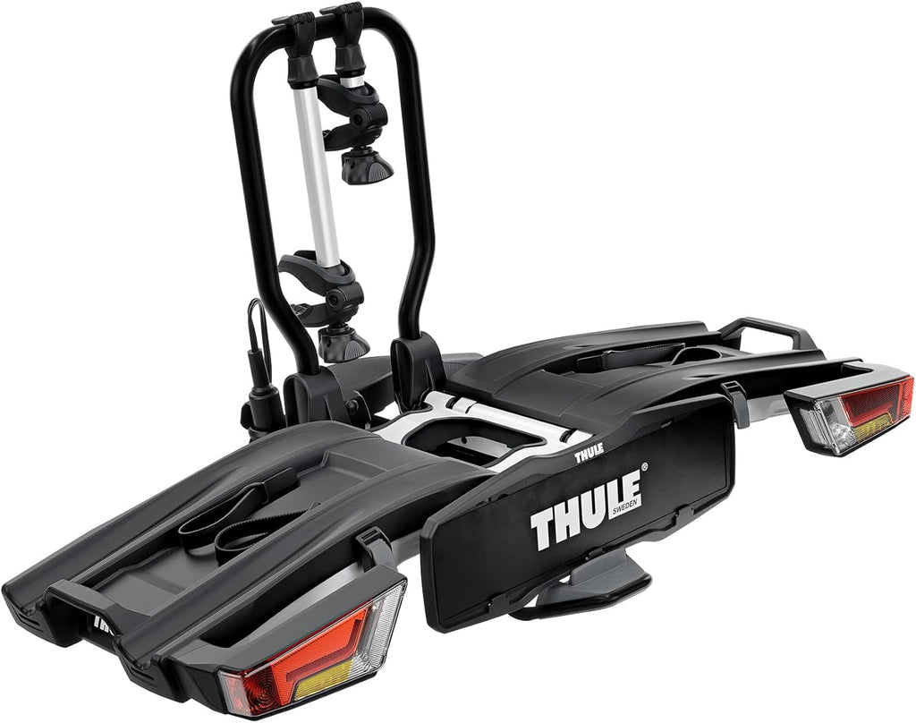 Thule EasyFold XT fietsendrager met twee fietsen op de trekhaak