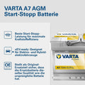 VARTA AGM A7 Autobatterie 12V 70Ah 760A