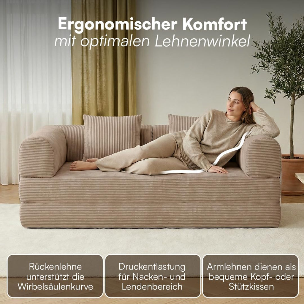 Verchromtes Stahlgestell unter dem Sofa