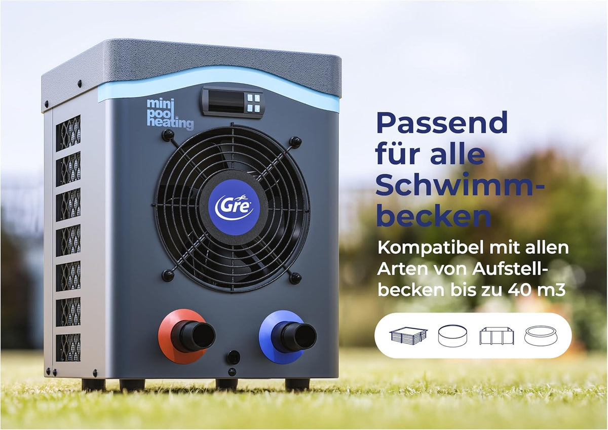 Gre HPM40 Mini-Wärmepumpe in Grau
