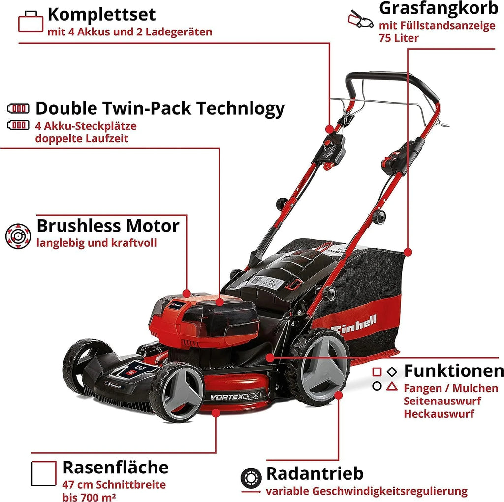 Einhell Akku-Rasenmher GE-CM 36/47 S HW Li Kit Power X-Chang – Seitenansicht 2/12