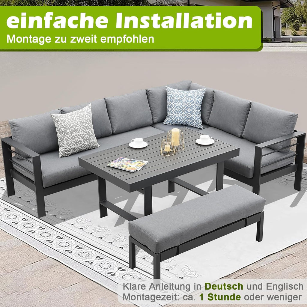 Modernes Outdoor-Ambiente mit Lounge-Set